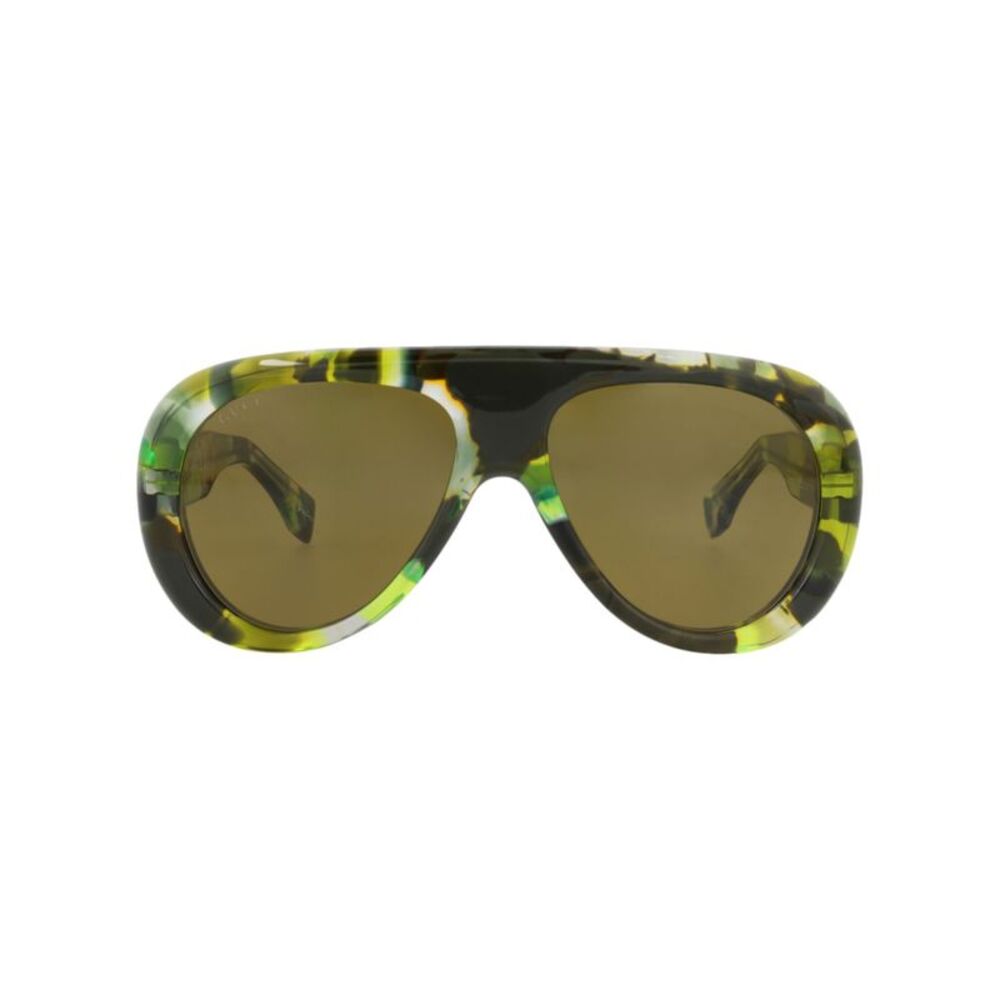 Gucci Aviator-Frame Recycled Acetate Sunglasses Green Mens